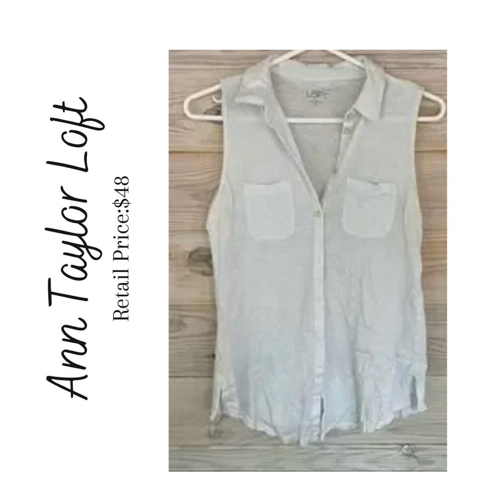 LOFT Peter Pan Button Down Tank